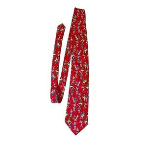 Red Silk Soccer Theme Tie ❤️